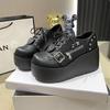 Fashion 8.5 Cm Wedge Thick Bottom Fashion Punk Shoes Woman Fashion Classics Gothic Metal Women Ladies High Platform Pumps