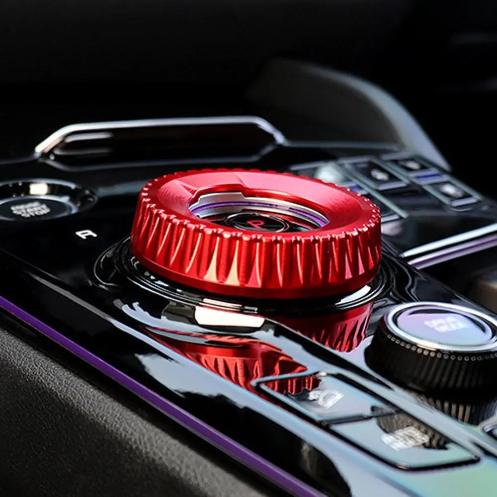 Hot Aluminum Black Red Bule Central Gear Shift Konb Ring Cover Shift Gear Trim For Kia Sportage NQ5 Seltos 2022-2024