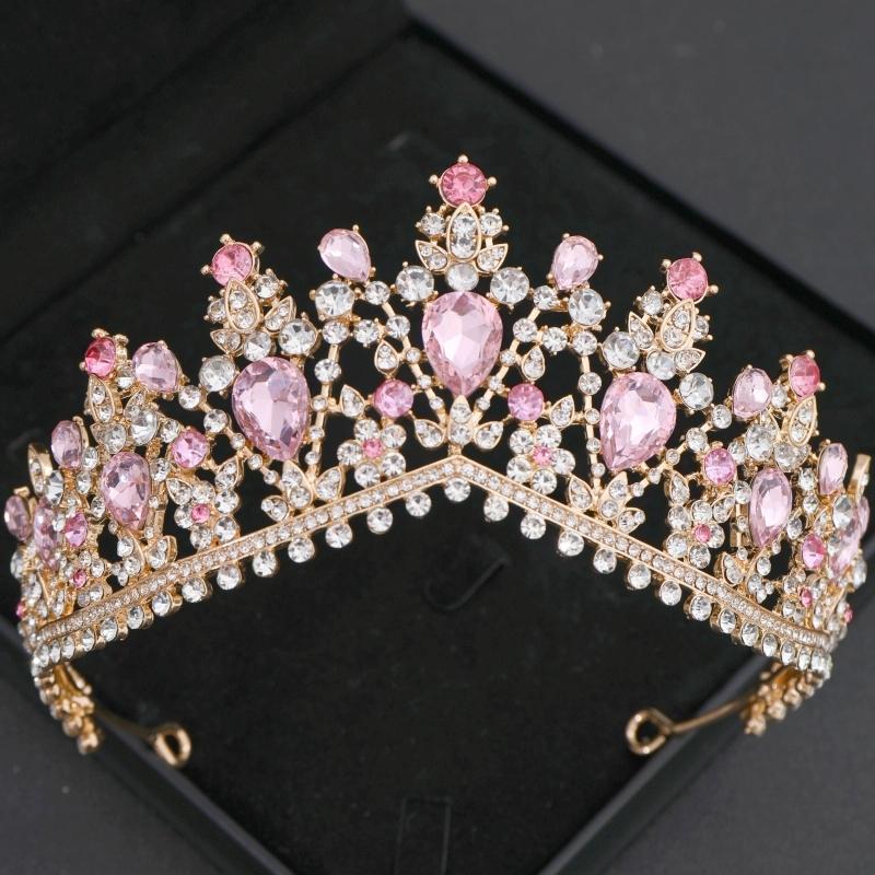 Barocke Kristall Diademe und Kronen Stirnband für Damen Strass-Abschlussball Diadem Braut Hochzeits-Haarschmuck Schmuck Krone Diadem