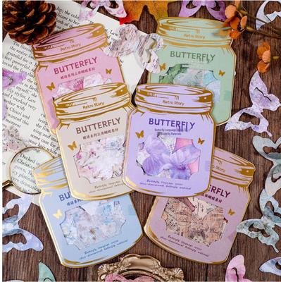 Retro Story Schmetterlings-Flüstern Serie 3D: 20 Blatt Weißes Kraftpapier DIY Journal Pack