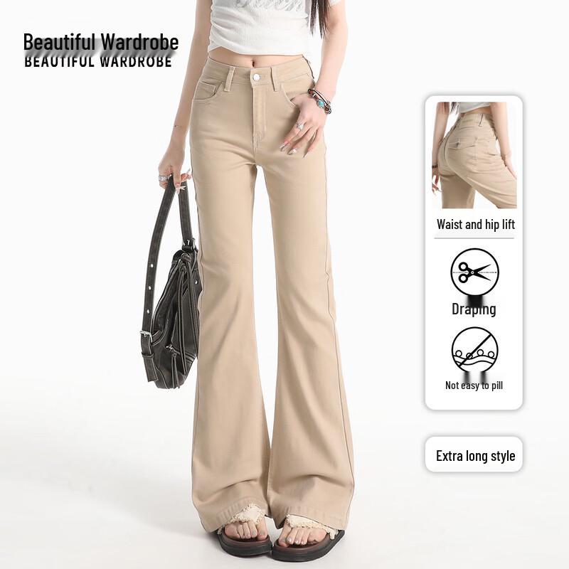 BEAUTIFUL WARDROBE Women s High-Waist Slim Flare Jeans L