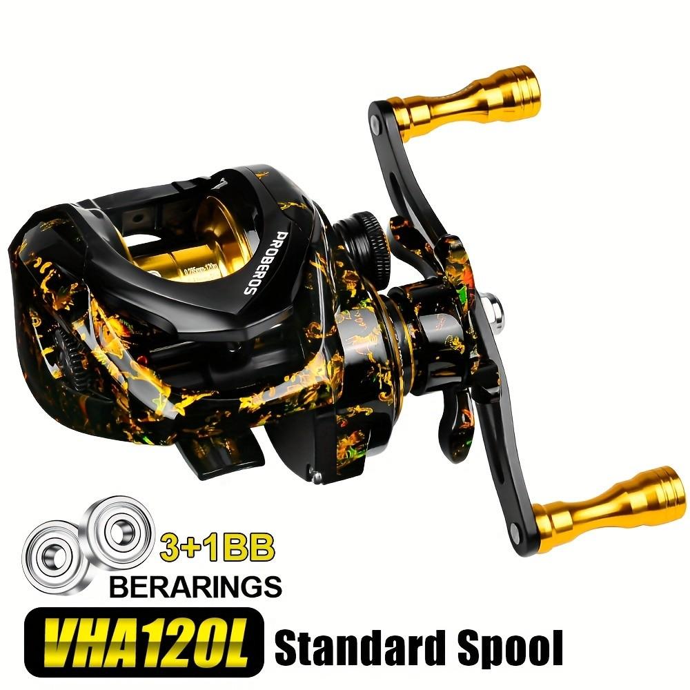High-Speed Baitcast Reel, 7.2:1 Gear Ratio, Aluminum Metal Spool, 17.64LB Max Drag, Magnetic Brake System, Ergonomic Handle for Precision Control