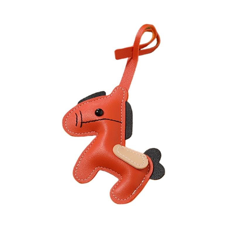 Horse Design PU Leather Key Ring Decoration Finish MultiFunctional Pendant Keychain Ornament for Keys or Zipper Pulls