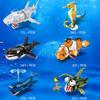 Moc Animale Marine Oceanice Hipocamp Balenă Ucigaș Pește Lanternă Set Model Blocuri de Construcție Diy Copii Asamblează Jucărie pentru Copil Cadou