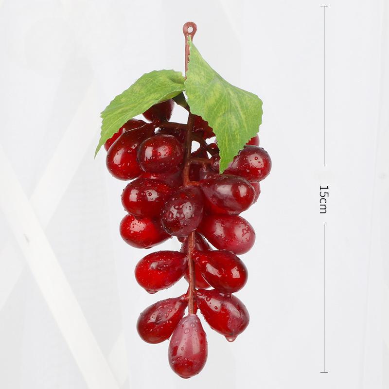 Искусственные фрукты Виноград Имитация Виноградных гроздей Реалистичные Поддельные фрукты Пластиковые Поддельные фрукты Украшения для Свадебных вечеринок 15cm красный