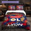 Lyon FC Themed Bedding 3Pcs Duvet Cover Set Decorative Bed Linen For Teen Room Home Decoration