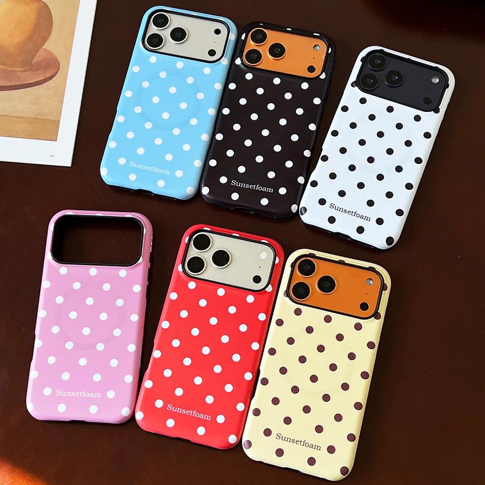 Trendy Polka Dot Phone Case For Samsung Galaxy A56 A36 A26 S26 S25 S24 S23 S20FE Ultra Plus 4G 5G Luxury Double-layer Back Cover