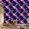 Watercolor Galaxy Wallpaper, Navy Blue and Purple, Purple Background, 50x1000