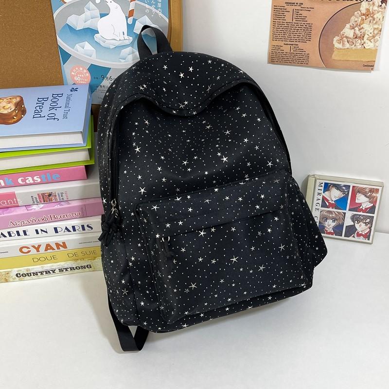 Schoolbag Japanese New 1011 Preppy Style Beautiful Girl Backpack, High Appearance Starry Soft Girl Schoolbag for Middle and High School Students