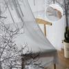 Winter Forest Tree Snowflake Semi Curtains Living Room Snowy Landscape Print Tulle Curtain Drapes Window Treatments Sheer Polyester Great Treatment