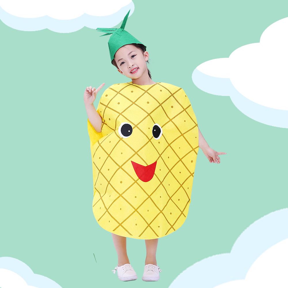 Costumi di Frutta e Verdura per Bambini: Fragola, Ananas, Uva, Peperoncino, Banana per le Recite dell'Asilo