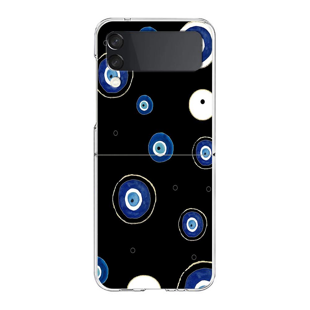 Phone Case For Samsung Galaxy Z Flip 3 4 5 Hard Folding PC Bumper Blue Eye Art For Samsung Z Flip 6 Back Cover Samsung Z Flip 6