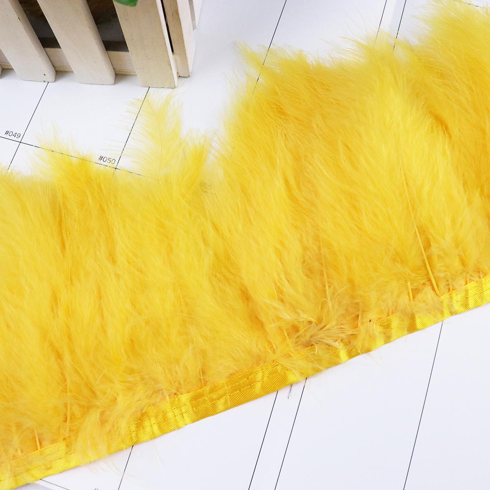 

1Meter Colorful Turkey Marabou Feathers Trim Ribbon 10-15cm for Wedding Clothing Party Dress DecorationSewing Plumes золотистый