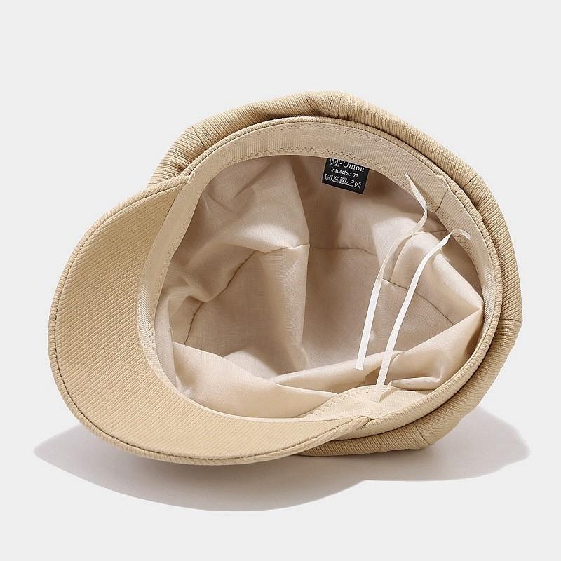 Korean Style Newsboy Hat With Round Crown And Cotton Material For Winter Outdoor Use