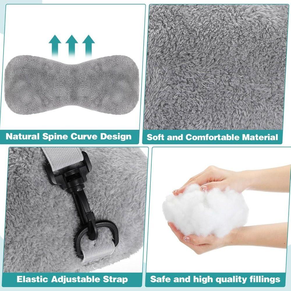 Adjustable Strap Neck Support Pillow Versatile Waist Support Pillow New Car Headrest Cushion Sleep