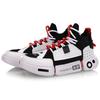 Li Ning Paris Fashion Week Wudao Ace Fabric Synthetic Leather Nubuck Mid-Top Retro Basketball Shoes Women sneaker Black White Red AGBN062-12