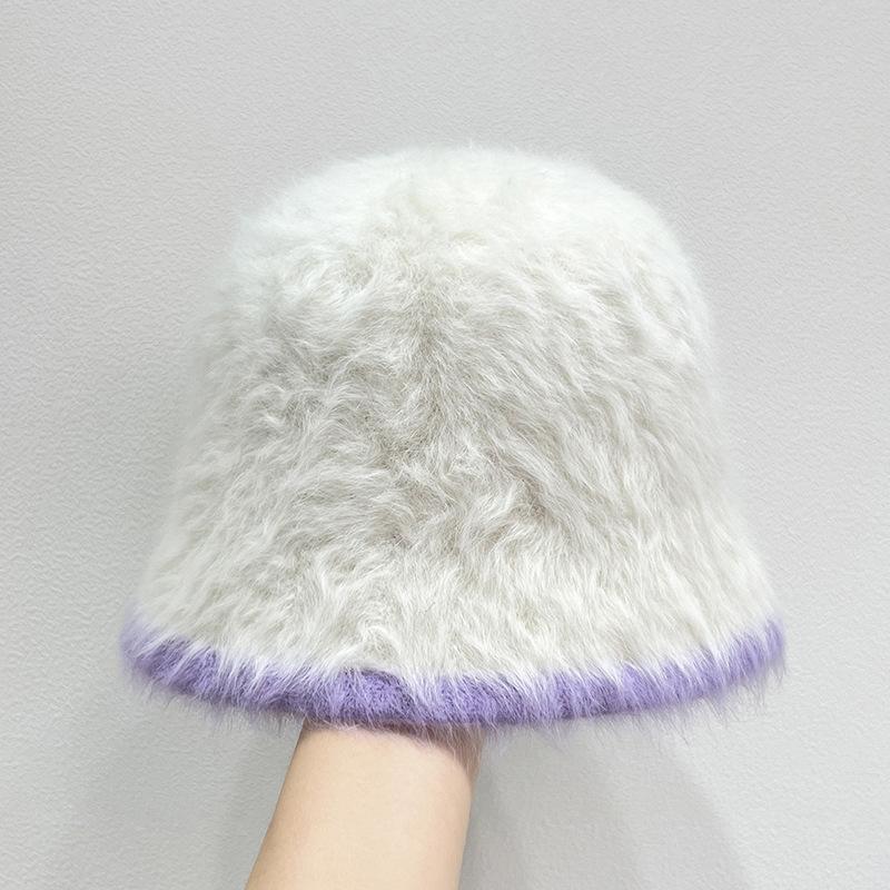 

Новая плюшевая шляпа-рыбак для женщин Теплая осенне-зимняя шляпа Милая и симпатичная вязаная шапка one size