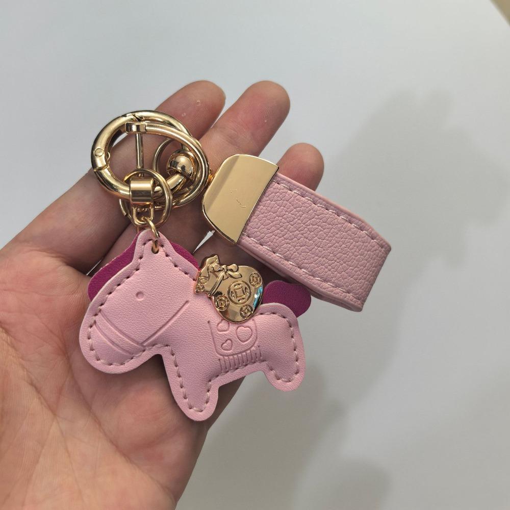 Cartoon Horse Pendant Year of Horse Zodiac Pony Bag Hanging Horse Car Keychain  Year of The Horse
