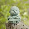Green Sandstone Little Monk Zen Ornaments - Desktop Rockery Bonsai for Tea Table or Living Room.