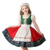 Mädchen deutsches Dirndl Kostüm Kinder bayerisches Oktoberfest Volksfestkleid mit Schürze Dienstmädchen Outfit für Karneval Halloween Party