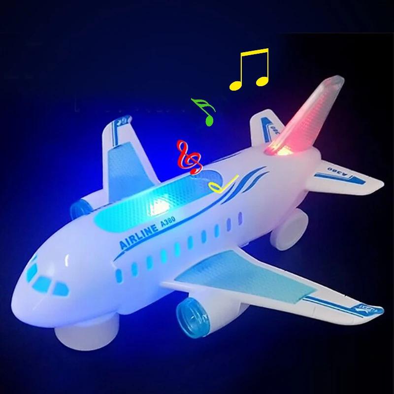 Kids Electronic Aeroplane Plaything With Music Autopilot Rotation Shiny Sound Plane Educational Plaything Christmas Gift For Kids