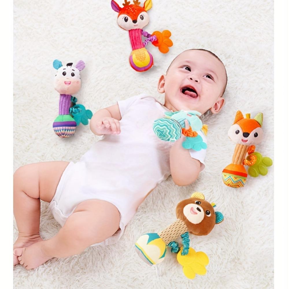 Cute Animals Ring Bells Cute Baby Laughing Teething Toy Handheld Plush Doll Baby Toy Educational Calming Bedtime Bell Halloween Gift Christmas Gift