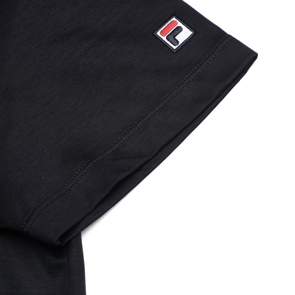 FILA Logo Print Casual Knit Short Sleeve T-Shirt Men Tops Legendary-Blue F11M321108FNV