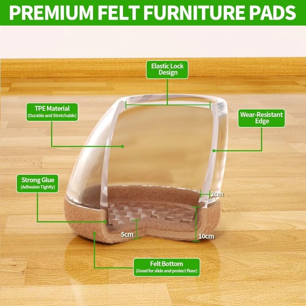 8pcs Diagonal Chair Leg Protectors Foot Covers Flexible Protect Wooden Floors Silicone Furniture Foot Pads Multifunctional