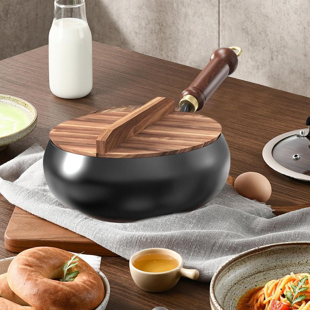 Iron Cast Pot Cooking Wok With Anti-Scalding Handle Non-coating Iron Cookware Stock Pot Frying Pan For Restaurant Home