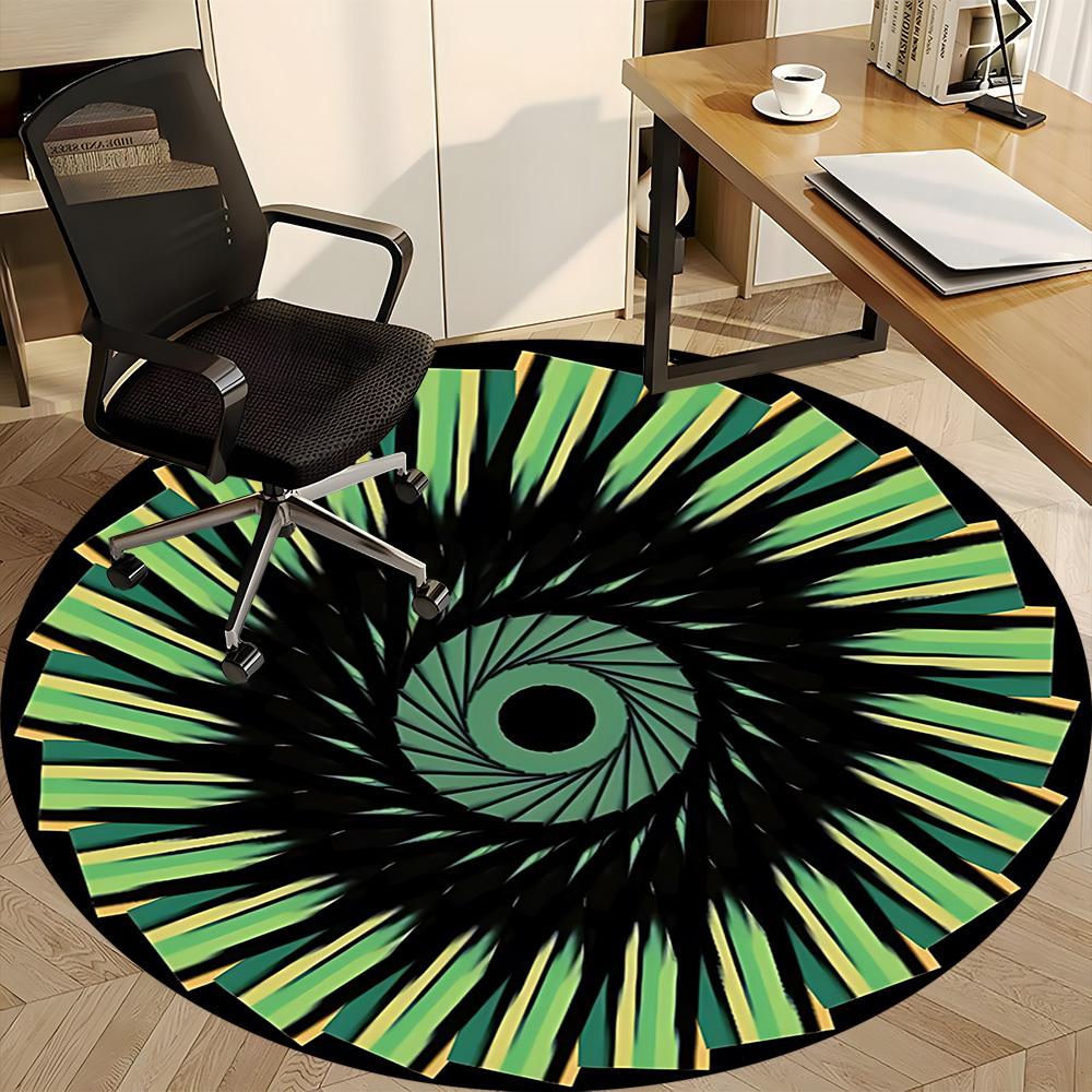 1pc Abstract Pattern Carpet, Round Non Slip Durable Large Size Office Carpet, Suitable for Office