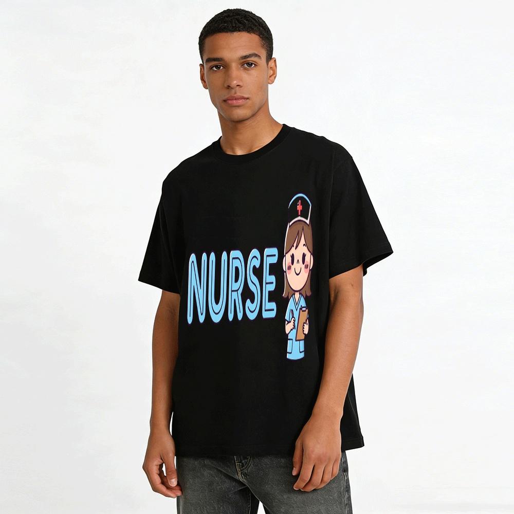 Cute Nurse Print Casual Daily Unisex T-Shirt Pure cotton T-shirt