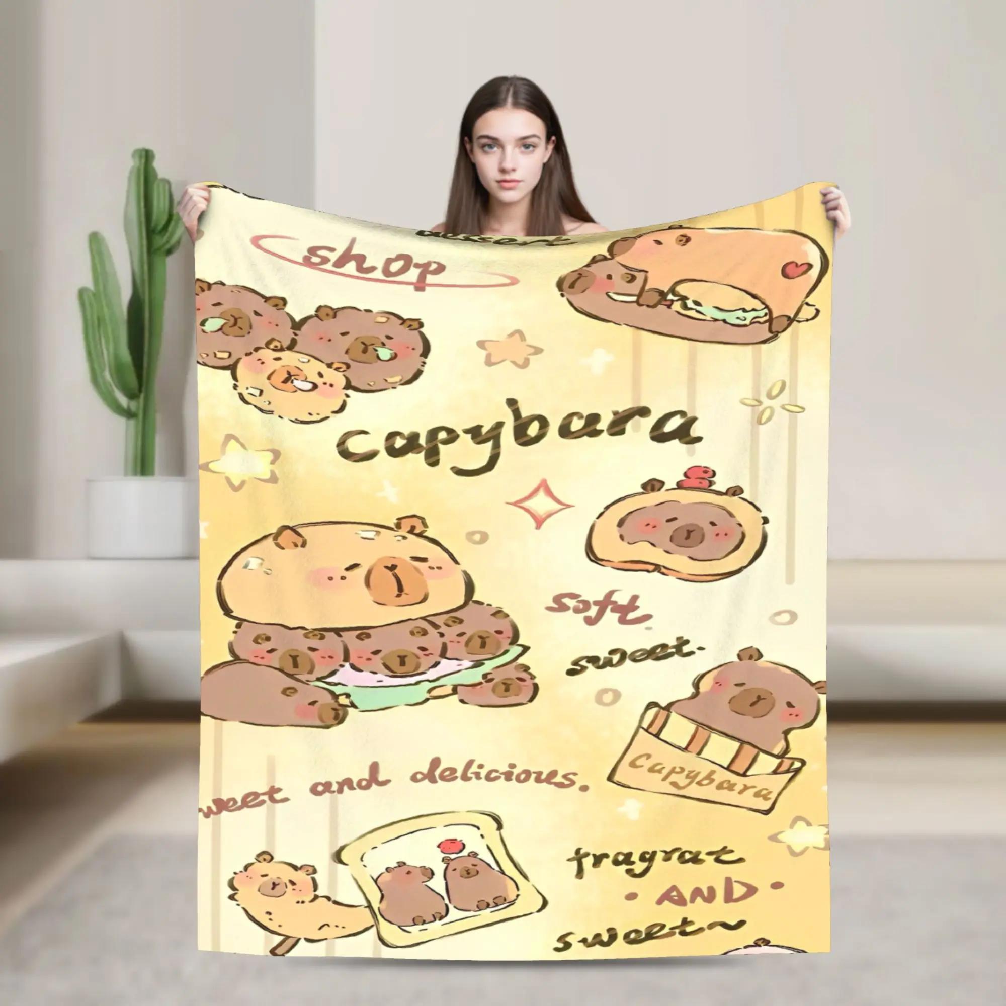 Cute Capybara Blankets  Flannel Awesome Warm Throw Blanket for Coverlet Decoration 75x90cm