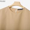 ZANZEA Women Short Sleeve Blouse and Long Skirts Summer Two Piece Suit Sets