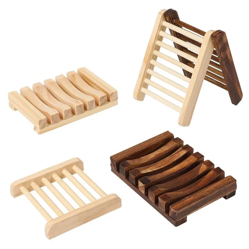 Natural Bamboo Soap Box Dishes Bath Soap Holder Bamboo Case Tray Wooden Prevent Mildew Drain Box Bathroom Washroom Tool