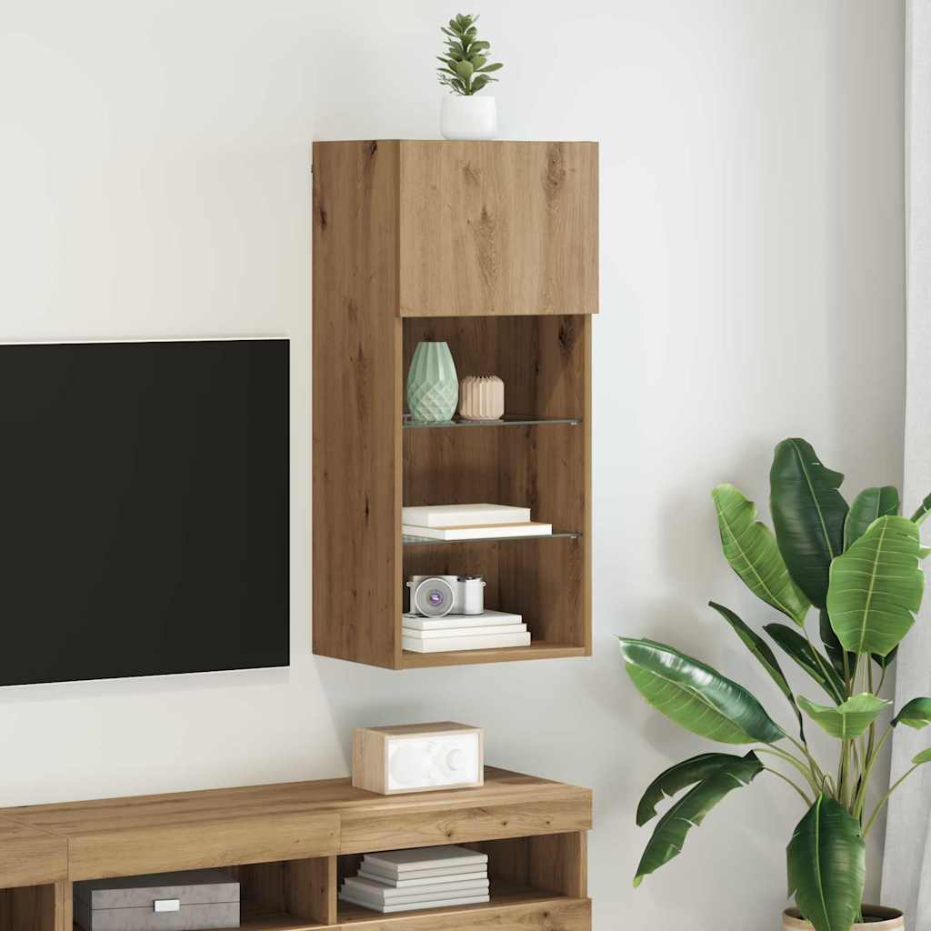 Wall Mounted TV Cabinet Artisan Oak 40.5 x 30 x 90 cm