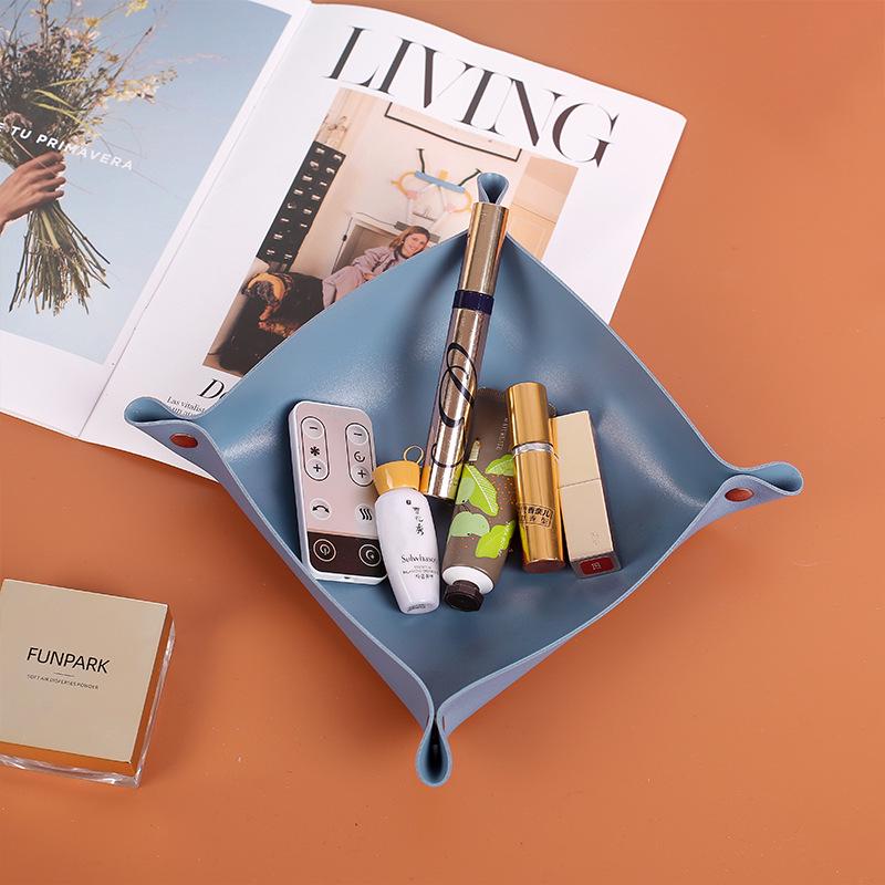 Nordic Style Leather Storage Tray for Keys, Cosmetics & Jewelry