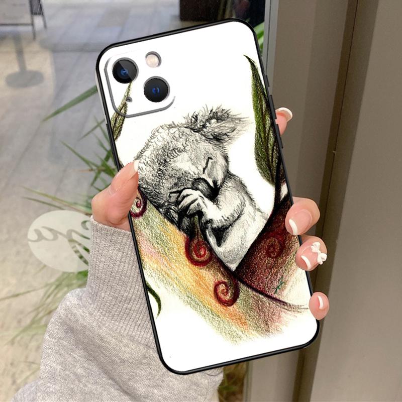 Cartoon Painting Animal Koala Case For iPhone 17 Air 16 15 14 13 11 12 Pro Max Plus 12 13 Mini 16e 17 Pro Max Back Cover