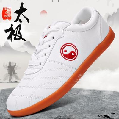 Unisex Tai Chi & Wushu Soft Leather Shoes with Wear-Resistant Tendon Sole for Spring/Summer Practice and Competition