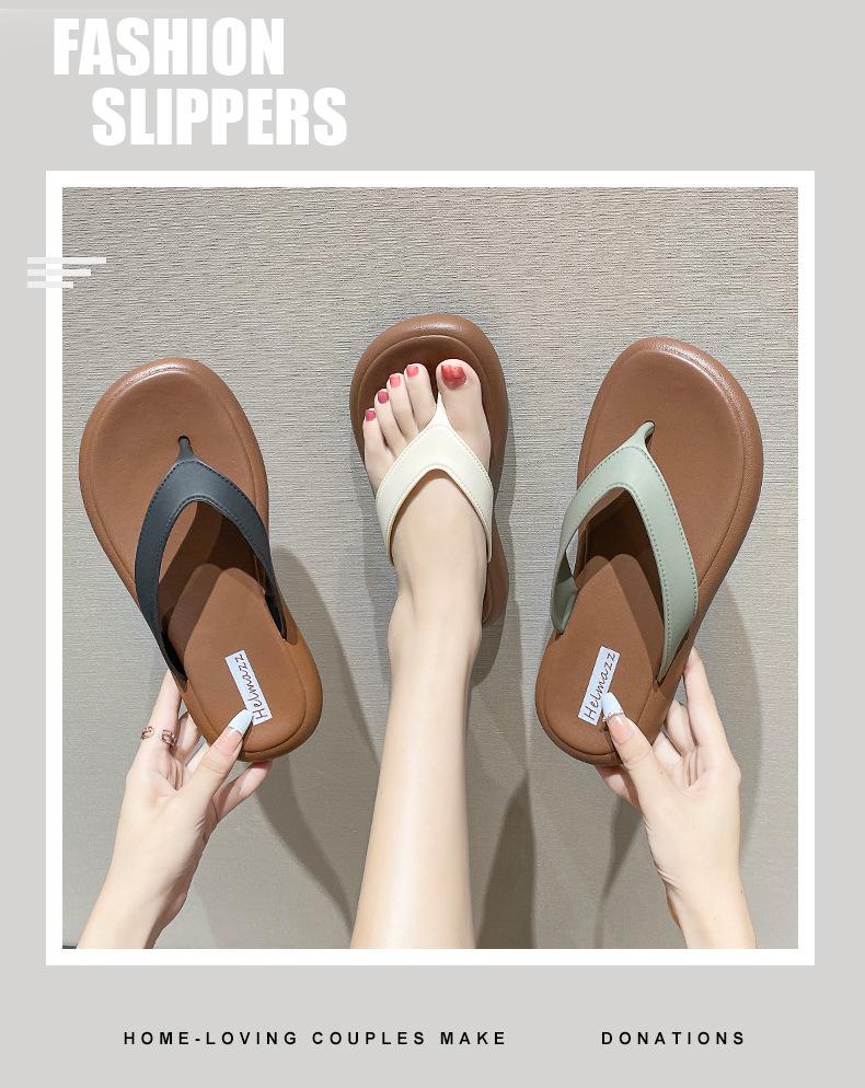 Fashion Flip Flops Women's Summer Fashion Small Fragrant Style Beach Shoes Anti Slip Soft Sole Shower Slippers