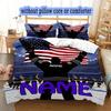 Hockey Player Duvet Cover Set Sports Theme Breathable Polyester Bedding Digital Print Machine Washable