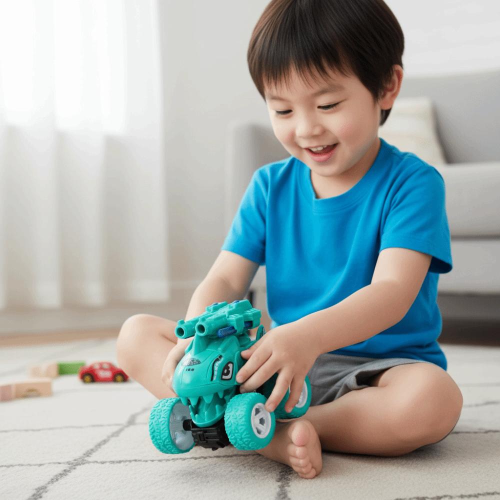 Off-Road Vehicle Dual Ballistic Drop-Resistant Car Retractable Dinosaur Car  Children's Toy