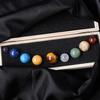 Natural Crystal 9 Planets Ball Solar Sun System Rock Quartz Stones with Wooden Box  Quartz Stones Beads Desktop Decoration