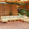 Day and Night - Day and Night Garden Furniture 8 Pieces and Cushions Solid Cream Pine Wood