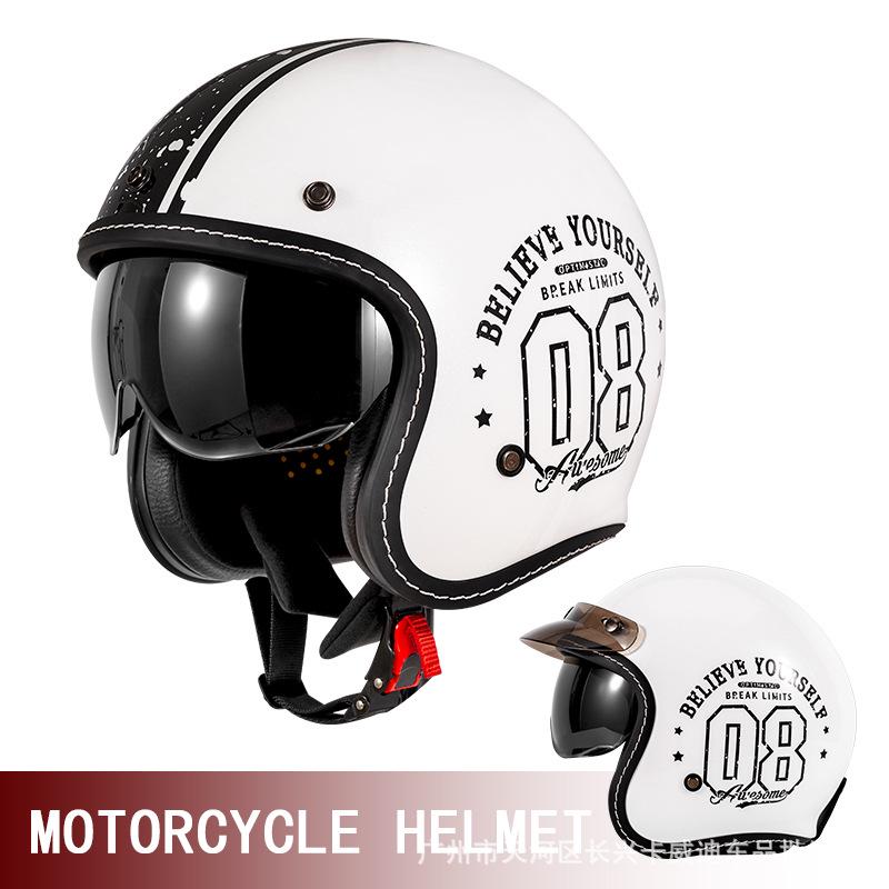 Best-Selling 3/4 DOT Motorcycle Helmet for Men & Women – Retro Scooter/Moped/Cruiser Style