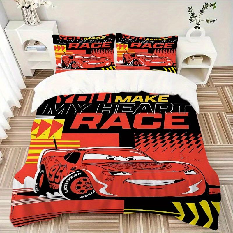 3pcs Set Cars Racing1pc of Quilt Cover+2pcs of Pillowcase, No Core, Print Bedding, All Seasons Bedroom Setting042