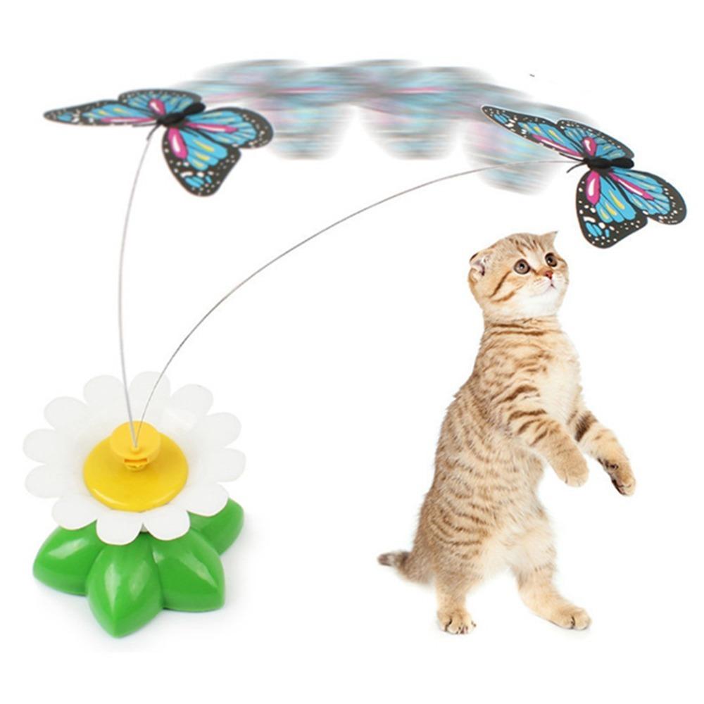 360 Degree Rotatable Flying Bird Butterfly Cat Toy Lifelike Cat Toy Interactive Play