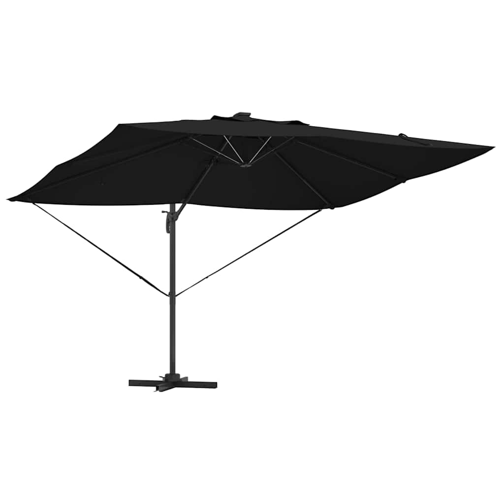 Cantilever Sun Umbrella Black 352 x 251 x 265 cm Polyester and Aluminum