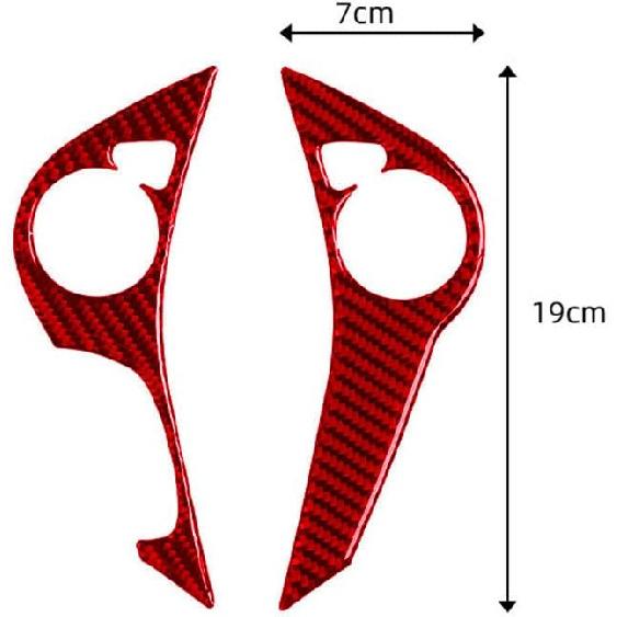 Car Red Carbon Fiber Steering Wheel Button B-Type Decorative Cover for Honda Accord 2013-17