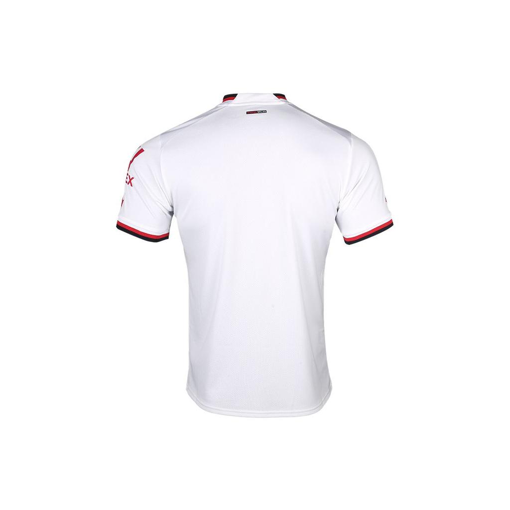 Puma AC Milan Away Fan Edition Striped Lettering Match Short Sleeve Soccer Jersey Men Sportswear White 765834-02