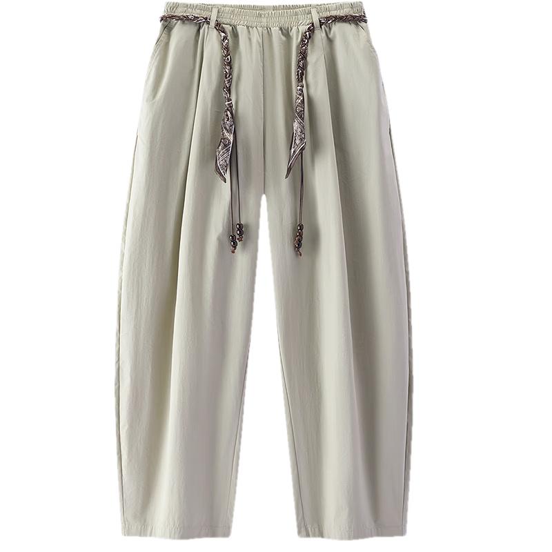 Semir Women's Summer Loose Belted Wide-Leg Curved Casual Pants